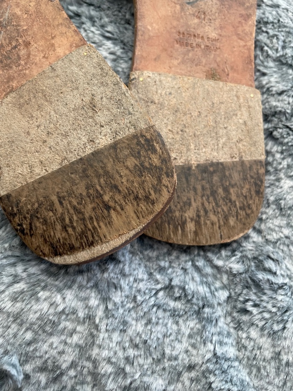 Hermes Oran Minimalist Tan H Design Leather Slide Sandals - Picture 9 of 9